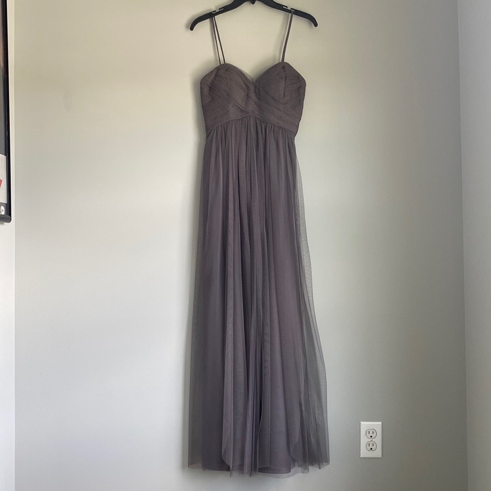 Wtoo Bridesmaid Adjustable Gray Tulle Dress